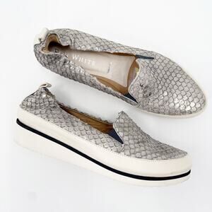 Ron White Nell Slip-On Sneaker Size 37 (US 6.5) Metallic Lizard Leather Designer